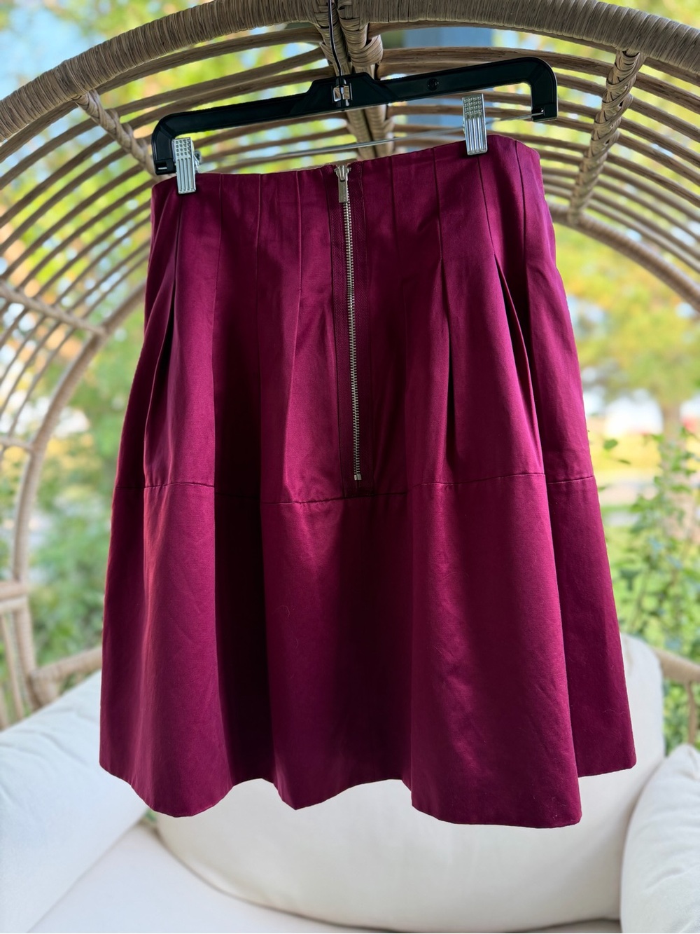 BCBGMaxAzria Deep Wine Circle Skirt with Front Zip